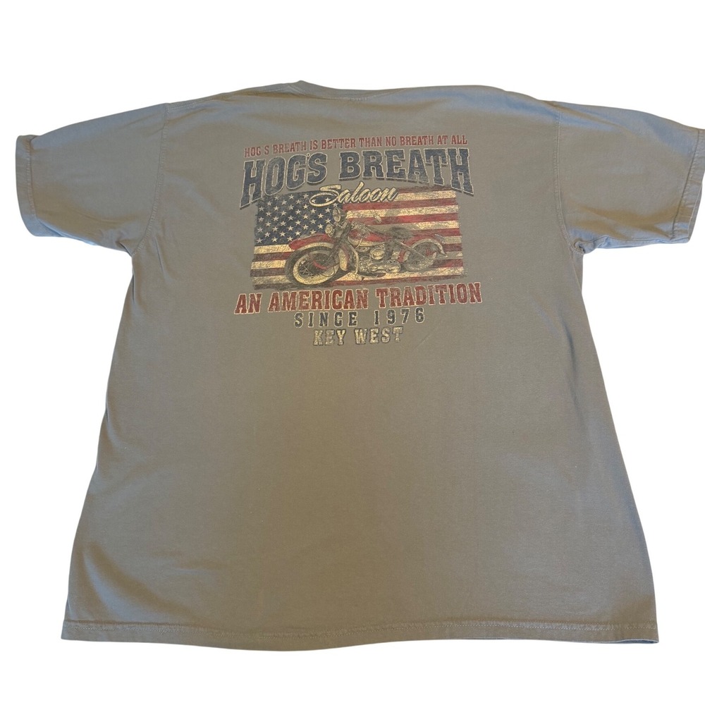 Comfort Colors T-Shirt Mens XL Gray Hogs Breath Saloon Key West Graphic